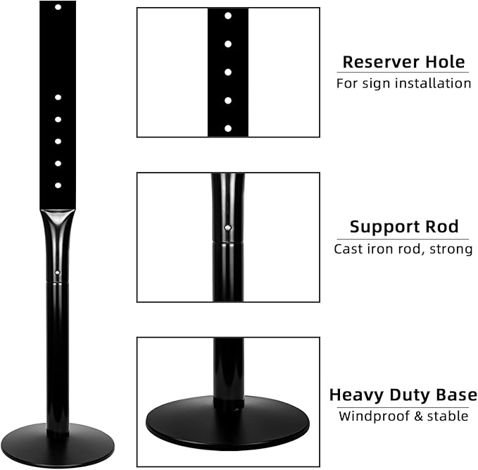 INNOVSIGN Heavy Duty Sign Base Cast Iron Sign Post - Image 2