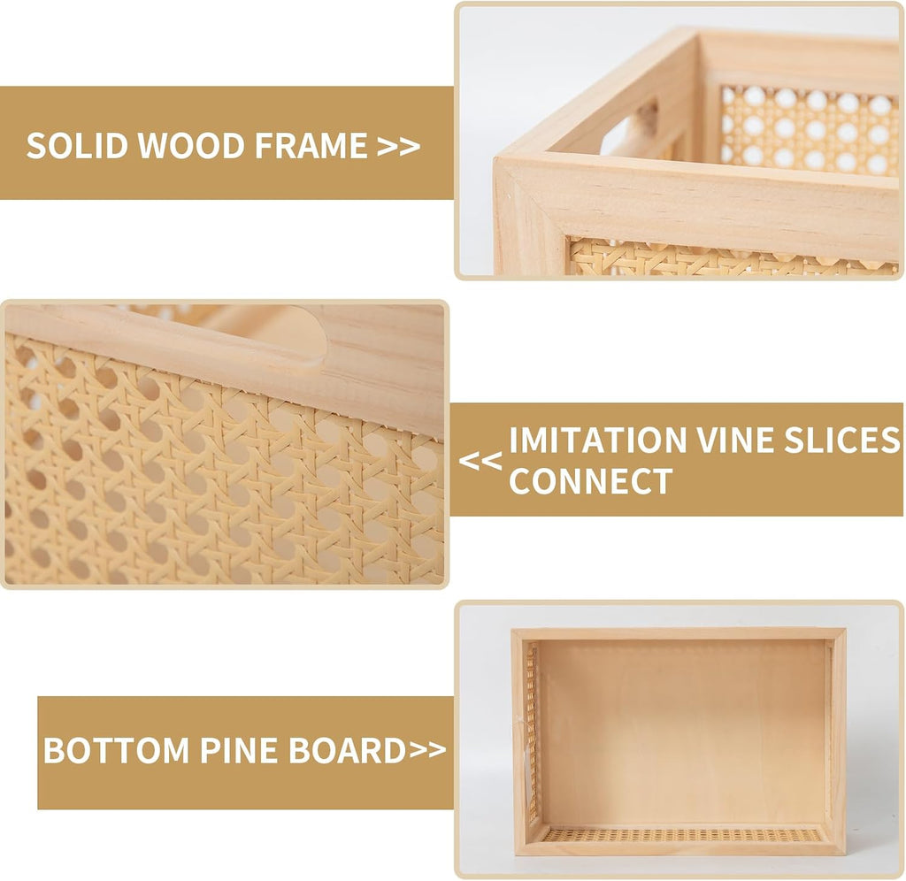 rattan storage basket wooden box wooden storage bins, side view