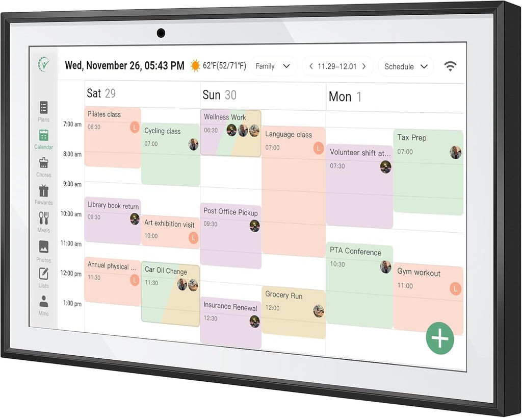 Digital Calendar Wall Touch Screen-Smart Electronic Photo Frame 10.1" | Interactive family planner, kids chore chart, Google auto-sync to-do lists, weekly meal prep, fridge schedules, daily habits