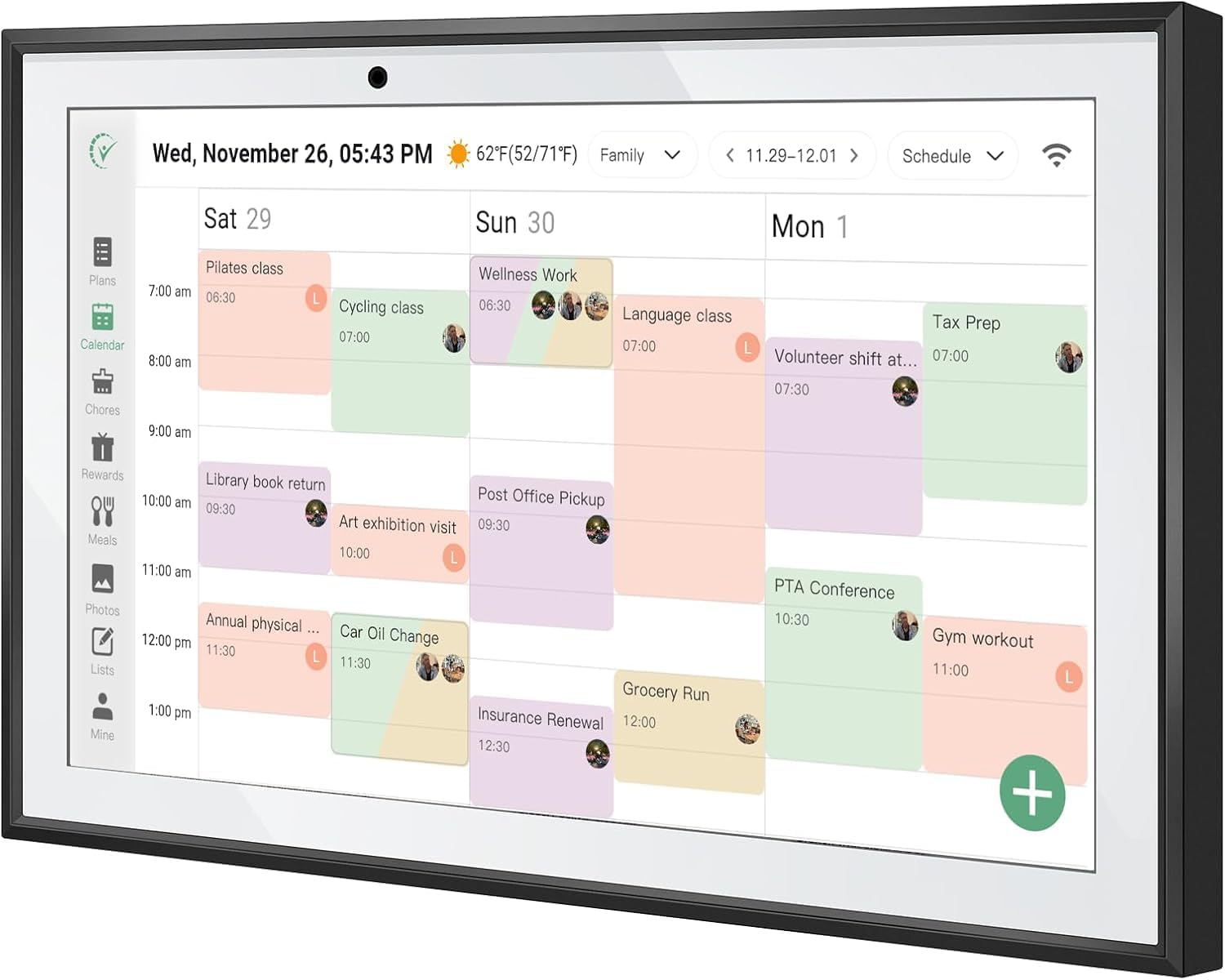 Digital Calendar Wall Touch Screen-Smart Electronic Photo Frame 10.1" | Interactive family planner, kids chore chart, Google auto-sync to-do lists, weekly meal prep, fridge schedules, daily habits