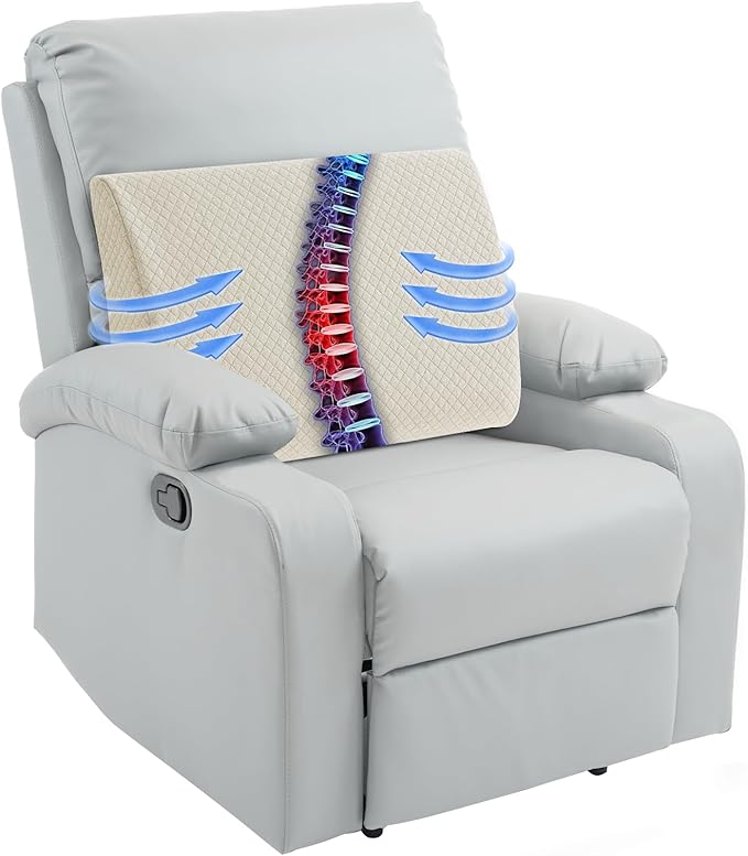 HOMBYS Lumbar Support Pillow for Recliner Chair, Memory Foam Back Support by HOMBYS
