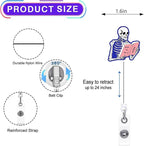 2Pcs Funny Skeleton Office Badge Reel Retractable - Image 3