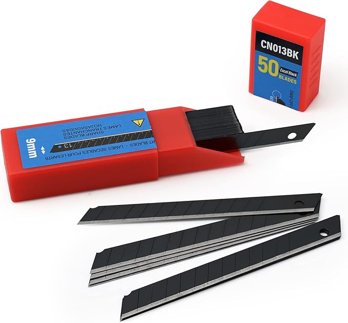 Gomake 9mm Utility Knife Replacement Blades, 60 Degree Snap Off Carbon Steel - Image 2