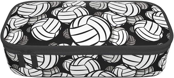 HKHEHOP Volleyball Ball Pattern Pencil Case Big Capacity Storage Pencil Pouch - Image 9