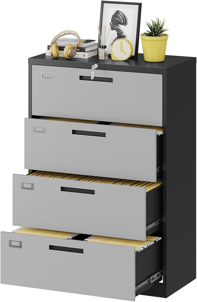 Fesbos Metal Steel 4 Drawer Lateral File Cabinet by Fesbos