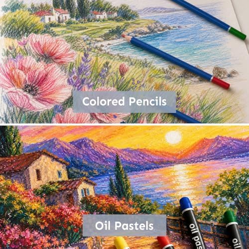 tmol 85 piece deluxe wooden art supplies, art, front angle view