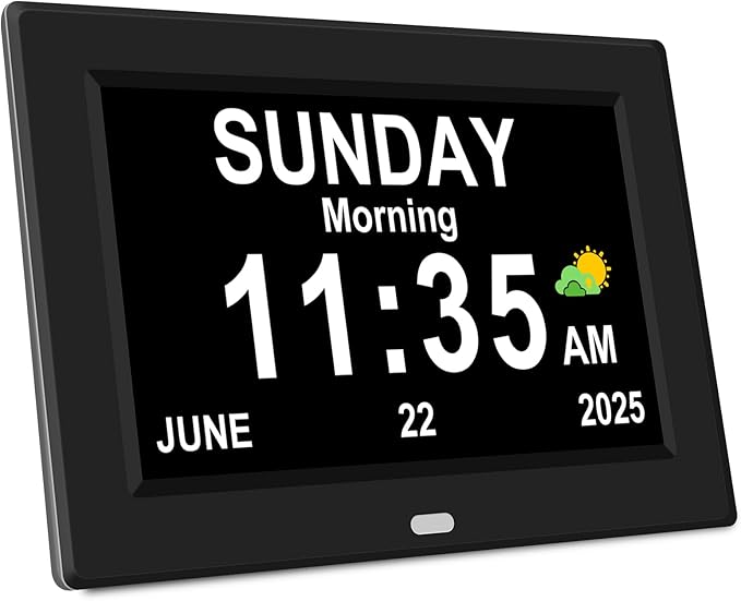 8‘’ Digital Calendar Day Clock, Gifts by Unknown