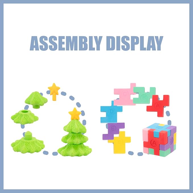 CLOCK KING 240pcs 3D Cute Kids Erasers, Random Desktop Pet Toys Gifts, - Image 3