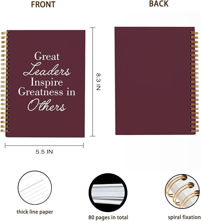 OXW Burgundy Notebooks for Work, Employee Appreciation Gifts, Leadership Gifts - Image 5