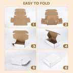 PHAREGE 6x4x2 inch Shipping Boxes Bulk 25 Pack White, Tab Lock Tuck Top Mailer - Image 6