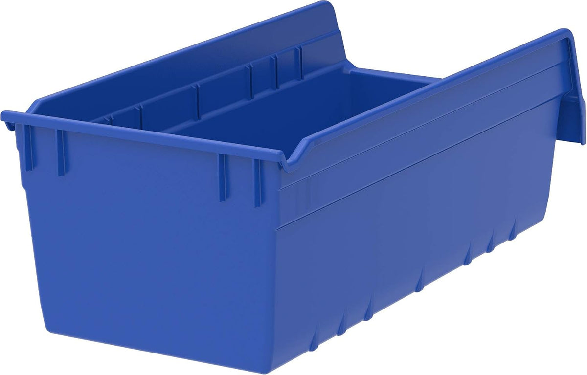 Akro-Mils 30088 Plastic Nesting ShelfMax Storage Bin Box, 18x8x6-Inch, Blue (...