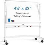 MaxGear Rolling Whiteboard, 48 x 32 Inch Double-Sided Magnetic Dry Erase Board by MaxGear
