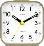 Tinload Small Battery Operated Analog Travel Alarm Clock Silent Non Ticking by Tinload
