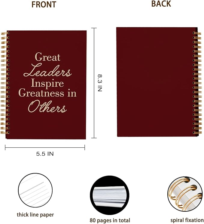 OXW Red Meeting Notebooks for Work, Leadership Gifts Office Work Notebook - Image 4