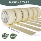 EFOK 10 Pack Masking Tape 2 Inch Wide Bulk, 2026 Upgrade White Painters Tape - Image 4