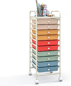 Giantex 10-Drawer Rolling Storage Cart w/Wheels, Removable Drawers, Mobile - Image 9
