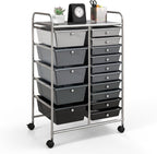 GOFLAME 15-Drawer Rolling Storage Cart, Craft Storage Cart