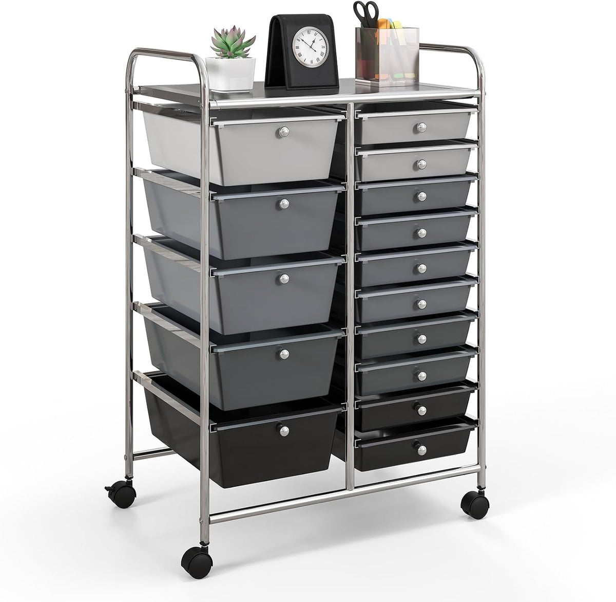 GOFLAME 15-Drawer Rolling Storage Cart, Craft Storage Cart