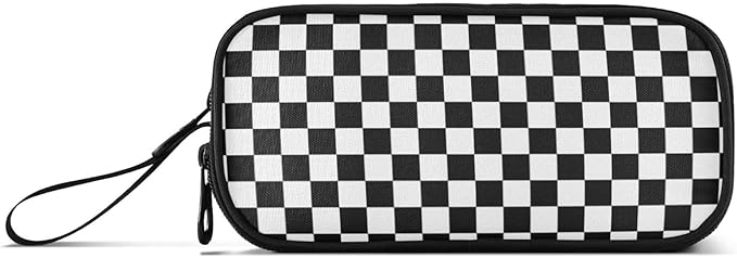 BOENLE Black White Checkered Pencil Case Box Boys Girls Large Pencil Pouch - Image 8