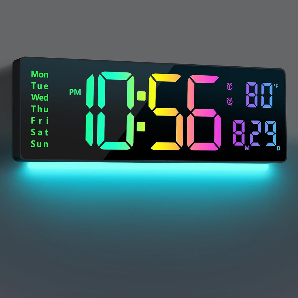 digital wall clock large display 16", digital clock, main product view