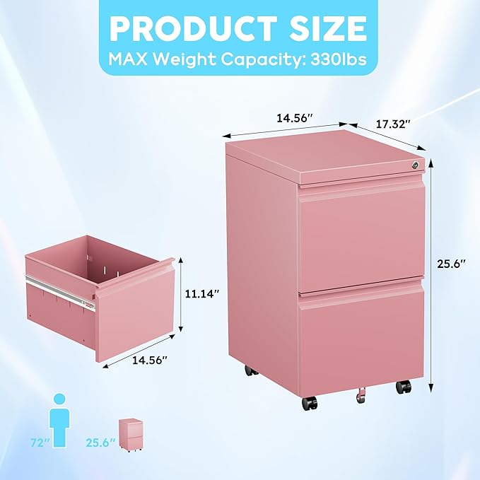 METAN 2 Drawer File Cabinet - Image 3
