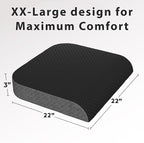 Kölbs Extra Large Seat Cushion Stylish Plush Velvet Cover XL Memory Foam - Image 3