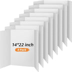 Henoyso 8 Pcs 14 x 22 Inch White Trifold Poster Board Large Tri Fold by Henoyso