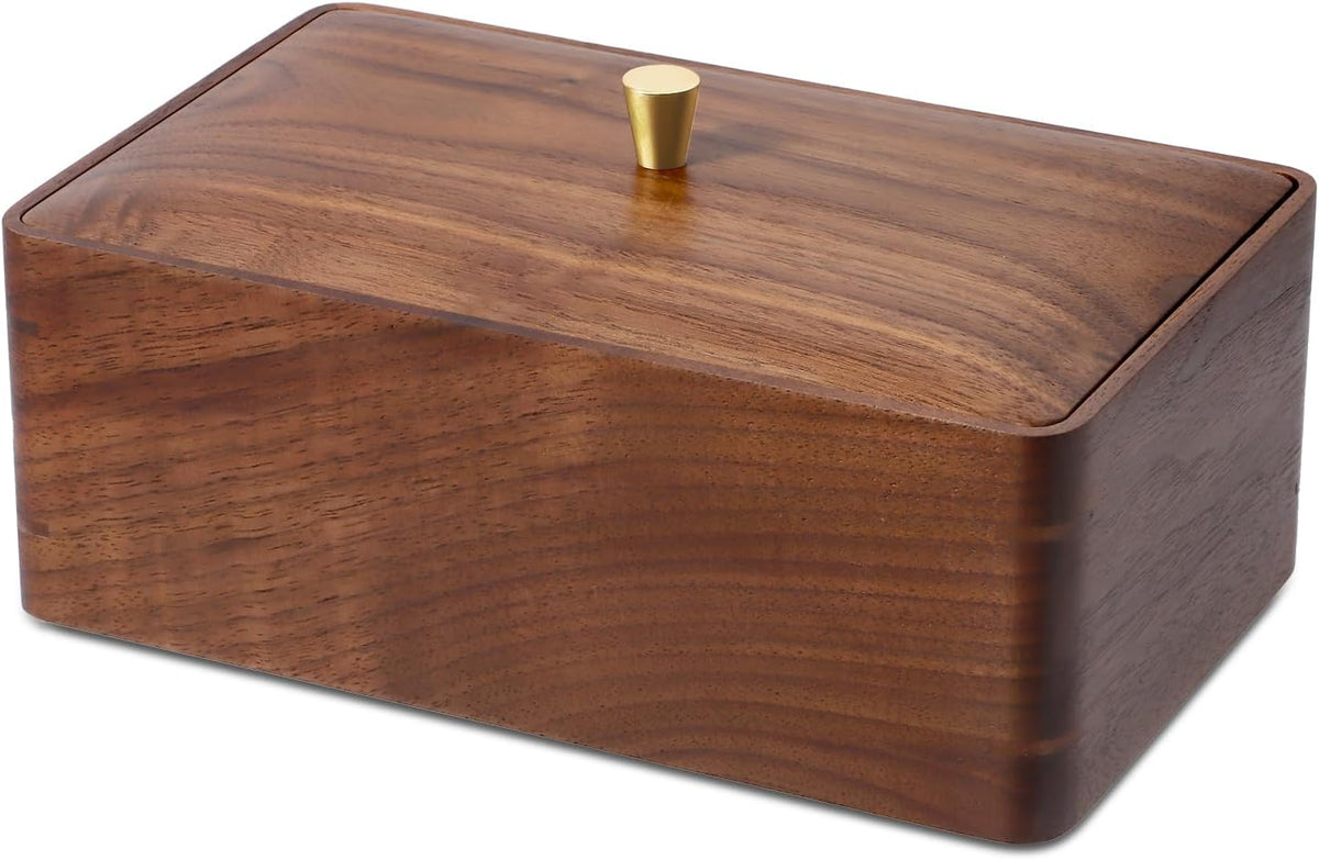 Wooden Storage Box Walnut small wood box with lid - Decorative Boxes for Craf...