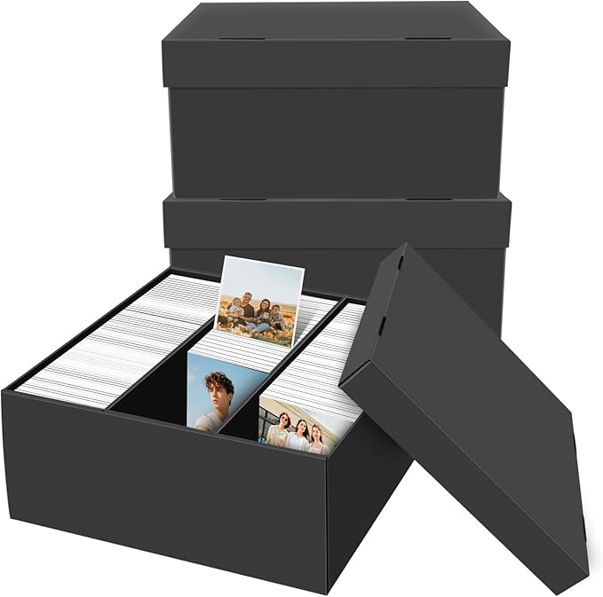 REAQUE 3 Pack Photo Storage Boxes by REAQUE