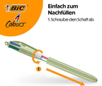 BIC 4 Colours Mineral Ballpoint Pen Medium Tip (1.00mm) - Assorted Barrel Colours Pack of 5