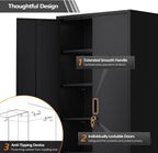 vingli metal garage storage cabinet with 2 doors showing dimensions