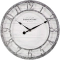 Presentime & Co 10" Farmhouse Series Wall Clock, Quartz Movement, Shiplap Style by Presentime