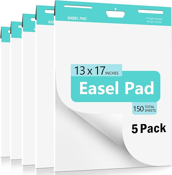 Riccioney Easel Pad, 13 x 17 In Anchor Chart Paper, 5 Pads Flip Chart Paper by Riccioney
