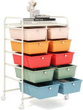GOFLAME 10-Drawer Rolling Storage Cart, Art Craft Storage Organizer on Wheels