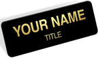 Name Tag, Magnetic Black and Gold Name Tags, Personalized Name Tags, 1x3 Inches by MySignCenter