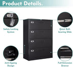 MIIIKO 4 Drawer Lateral File Cabinet - Image 5