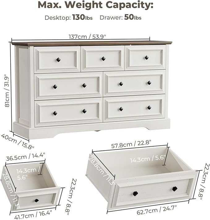 VVFLU Farmhouse 7 Drawer Dresser - Image 2
