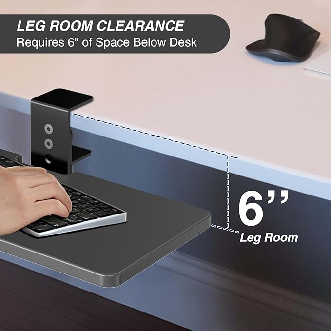 Large Under Desk Rotatable Computer Keyboard and Mouse Tray, Extra Sturdy Desk - Image 5