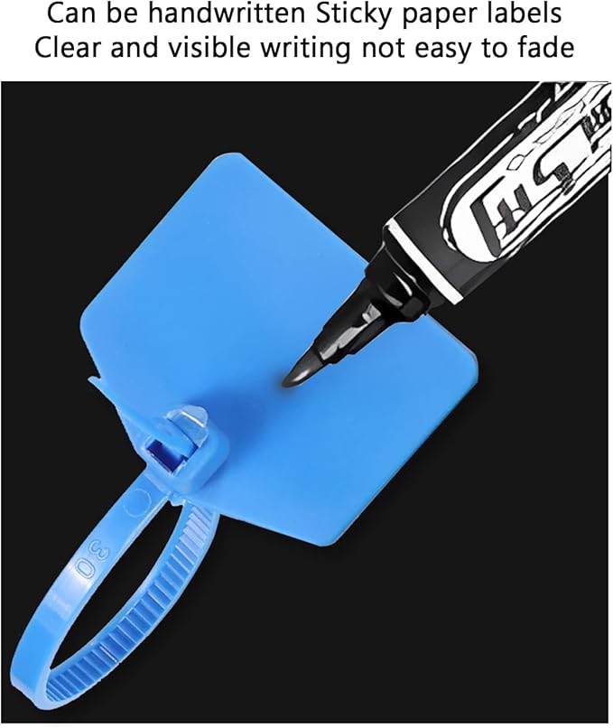 4 in Marker Nylon Cable Ties, Plastic Water Proof Tags, Self-Locking Written-on - Image 5