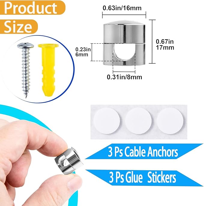 3 Sets Charger Cord Holder, Adjustable Cable Anchor Holders, Wire Organizer - Image 2