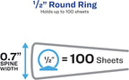 Avery Standard View 3 Ring Binder, 0.5" Round Rings, 100-Sheet Capacity - Image 3