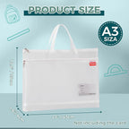 Pendancy Mesh Zipper Pouch A3 Size, Large Double Pocket Lightweight Nylon - Image 2