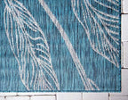unique loom outdoor botanical collection area rug, front angle view