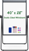 Stand White Board Magnetic 40 x 28 inches Dry Erase Board Double Sided Height by WEYOUNG