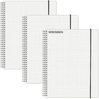WRENBEN 3PCS Graph Grid 120GSM Thick Paper Spiral Notebooks by WRENBENNOTEBOOK