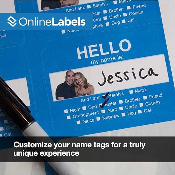 OnlineLabels 2-1/3" x 3-3/8" Printable Name Tags – Permanent Adhesive, & - Image 3