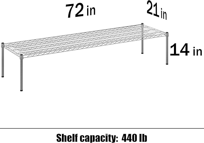 Regal Altair 21" Deep x 72" Wide x 14" Height Wire Shelving Kit | NSF - Image 3