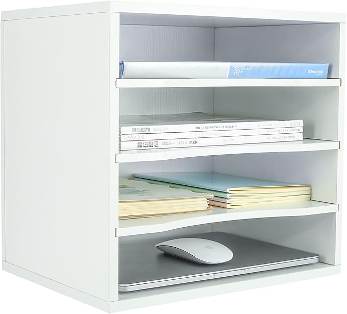PAG Mail Sorter Organizer, Wood Countertop Literature Organizer, Office by PAG