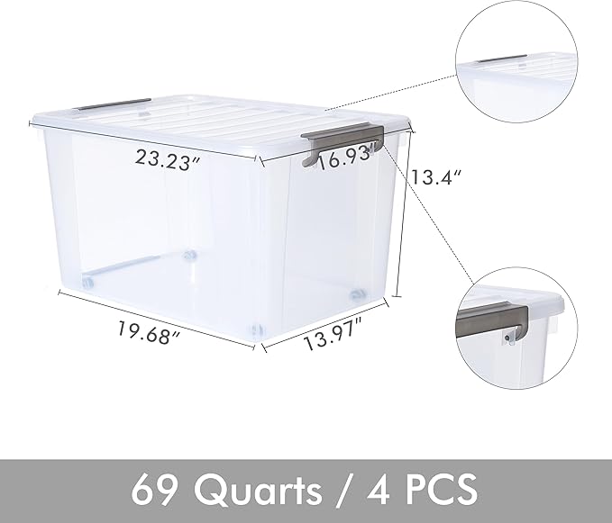 Citylife 69 QT Plastic Storage Bins - Image 6