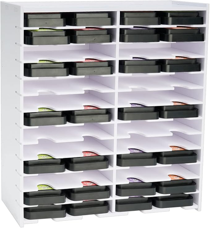 Krafetto 26 Grids Ink Pad Storage Rack, Wall-mountable Stamp Pad Organizer by Krafetto